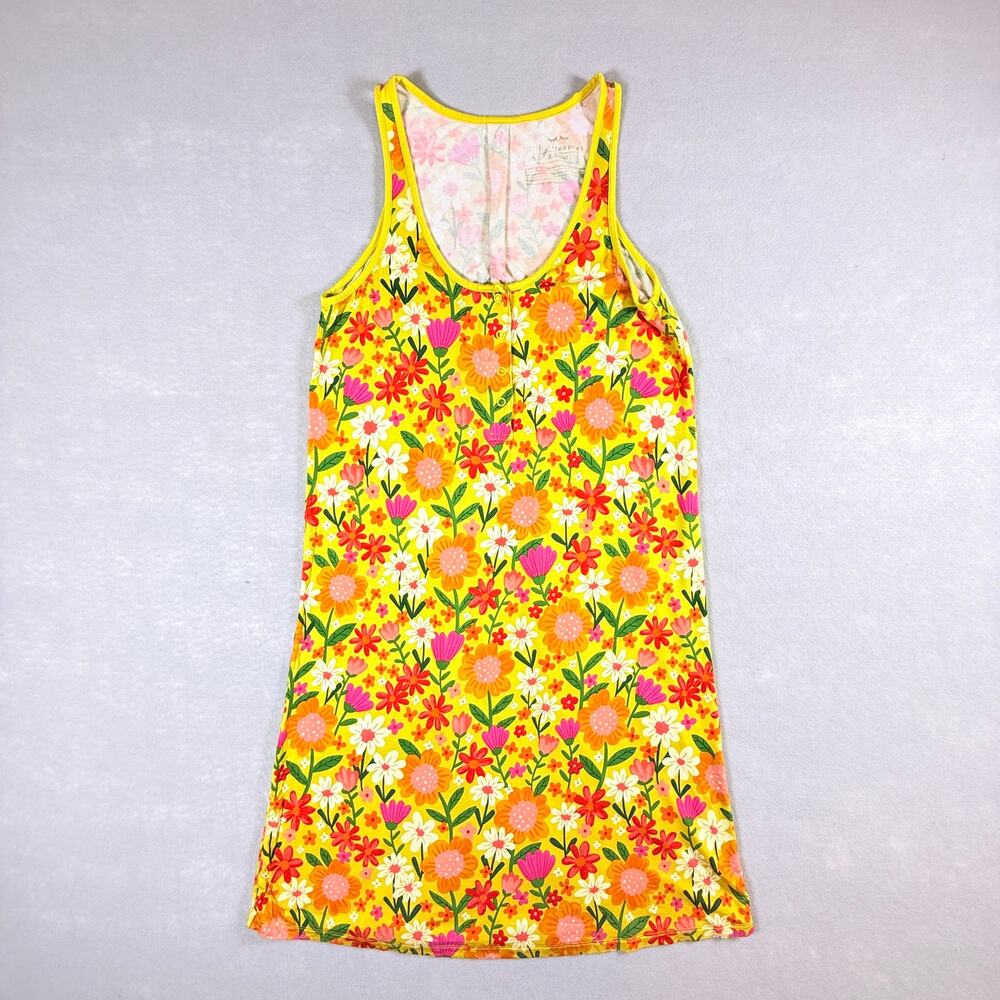 Little Sleepies yellow floral tank nightgown - sleep shirt daisies bamboo sz XS
